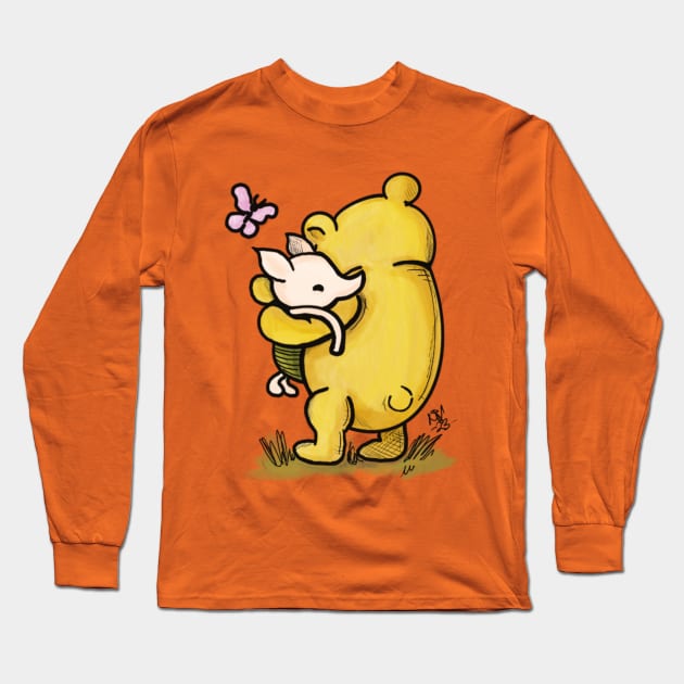 Hugs - Winnie the Pooh and Piglet, too Long Sleeve T-Shirt by Alt World Studios